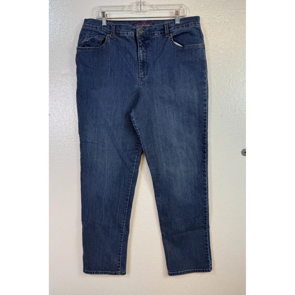 Gloria Vanderbilt Amanda Straight Leg Jeans Sz 18‎ Blue Denim Stretch W36/L30